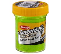 Berkley Powerbait Extra Scent, Esca trota glitterata, Verde (Chartreuse), 2 X 50g