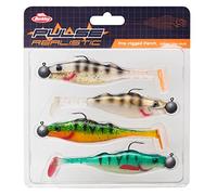 Berkley Pulse Realistic Perch esche in gomma premontate con testa a jig - Forma ultrarealistica e azione per la pesca dei pesci predatori, luccio, lucioperca, pesce persico, 11 cm | 4 pezzi