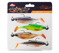 Berkley Pulse Realistic Roach Esche in gomma pre-assemblate con testa di jig, Forma e azione ultra realistica per la pesca predatoriale, luccio, luccioperca, persico, colori assortiti, 7cm / 4pcs