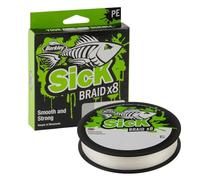 Berkley Sick Braid - Lenza da pesca intrecciata a 8 strati, 150 m, per pesca in acqua dolce o salata in mare bianco o nero (bianco, 0,12 mm - 11,2 kg)