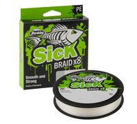 Berkley Sick Braid - Lenza da pesca intrecciata a 8 strati, 300 m, per pesca in acqua dolce o acqua salata in mare bianco o nero (bianco, 0,06 mm - 5,4 kg)