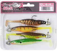 Berkley Sick Vibe Lure Pack, quattro confezioni di soft lures efficaci in collaudati colori per catturare i pesci, Pre-armati su bismunt jig head, Pronte per la pesca, Selezionate dagli esperti