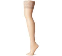Berkshire womens Plus-size Shimmers Ultra Sheer Lace Top Thigh High Sandalfoot Stockings 1340 Pantyhose, Candlelight, 1 US