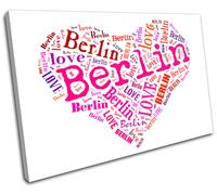 Berlin Heart I Love Typography SINGLE TELA parete arte foto stampa