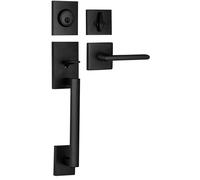 Berlin Modisch HandleSet Maniglia per porta d'ingresso e serratura a catenaccio Set cilindro singolo quadrato sottile con catenaccio e leva rever