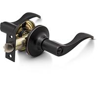 Berlin Modisch Maniglia per porta d'ingresso [serratura con due chiavi] per ufficio o porta d'ingresso con finitura in bronzo lucidato a olio, reversibile per lato destro e sinistro, leva di ingresso