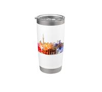 Berlin Skyline della Germania capitale Watercolor Style Bicchiere termico in acciaio inox doppia parete