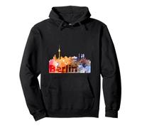 Berlin Skyline della Germania Capitale Watercolor Style Felpa con Cappuccio