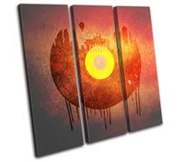 Berlin Vinyl DJ Record City TREBLE TELA parete arte foto stampa