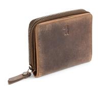 Berliner Bags Portafoglio Donna Sara in Vera Pelle, Compatto con Zip e Portamonete, Protezione RFID, 8 Carte - Marrone