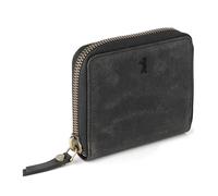 Berliner Bags Portafoglio Palermo Donna Piccolo Compatto con RFID in Pelle | Grigio Scuro, 6 Tasche per Carte, 2 Scomparti Nascosti, Finestra Documento, Patta per Monete, Idea Regalo con Scatola