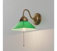 Berliner Messinglampen Lampada da parete KONRAD con diffusore verde Berliner Messinglampen