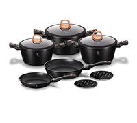Berlinger Haus Batteria da cucina 10 pezzi Black Rose Collection, alluminio