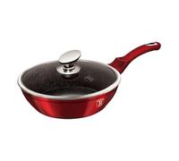 Berlinger Haus BH-1259 - Padella con coperchio in vetro, 24 cm, colore: Metallic Red Line