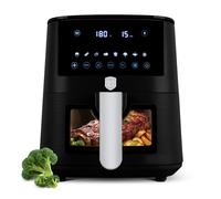 Berlinger Haus Friggitrice ad aria calda 5 litri Matte Black Collection - Finestra - 8 programmi - Cottura senza grassi - Cesto antiaderente TitanPro - 1400 W - Airfryer - Utensile da cucina