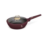 Berlinger Haus Leonardo Collection - Padella a induzione turbo con coperchio, 24 cm, rivestimento antiaderente TitanPro, 2,3 l, bordeaux