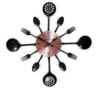 Berlinger Haus Orologio da cucina Black Rose Orologio da parete elegante silenzioso design moderno nero oro rosa decorativo funzionamento a batteria