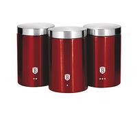Berlinger Haus passione set di barattoli in tre pezzi rosso metallizzato