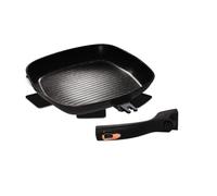Berlinger Haus, Poele à Griller 28 cm, Collection Black Rose, en aluminium forgé, antiadhésif à 3 couches, Poignée ergonomique et détachable, Convient à tous les types de plaques de cuisson