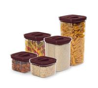 Berlinger Haus Pratico set da 5 + 5 pezzi, ermetico/bordeaux/Leonardo Collection/contenitore per farina, zucchero e cereali