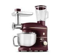Berlinger Haus Robot da cucina/robot da cucina, 1500 W/5,5 l, ciotola in acciaio inox, tritacarne con vassoio e riempitivo per salsicce, 3 pezzi, contenitore per miscelazione in vetro da 1,5 l, con