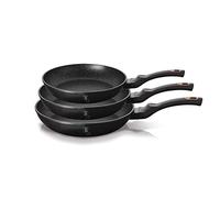 Berlinger Haus Set di 3 padelle da 20, 24 e 28 cm, collezione Black Rose Gioco, Alluminio