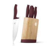 Berlinger Haus Set di 6 coltelli in acciaio temprato 3cr13/con supporto BAMBOO/bordeaux/Leonardo Collection
