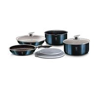 Berlinger Haus - Set di pentole in alluminio con manico ergonomico staccato, pentole e padelle antiaderenti, coperchio in vetro, 9 pezzi
