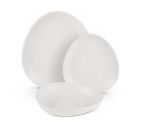 Berlinger Haus Set di stoviglie a forma triangolare, 18 pezzi, bianco opaco, collezione Sahara, di alta qualità, elegante e facile da pulire