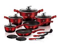 BerlingerHaus BH-1632N - Set di pentole in granito, 15 pezzi, colore: Bordeaux