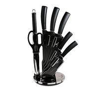 BerlingerHaus BH-2685, Carbon Pro Set di Coltelli da Cucina Professionale 8 Pezzi, Acciaio Inossidabile, Rivestimento Antiaderente, Supporto, Coltello da Cuoco, Santoku, Acciaio per Affilare, Forbici