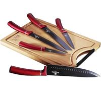 Set di 5 Coltelli da Cucina Professionali Acciaio Inox Coltello Cuoco Tagliere