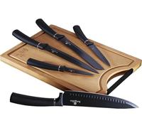 BerlingerHaus Set di 6 coltelli con tagliere BLACK SILVER BH-2549