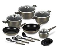 Berlingerhaus Set di piatti con superficie in titanio 15 pezzi Crystal Collection BH-7167