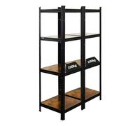 BERLINLODGE Mega Deal | 2x Scaffale da soggiorno Ragnar | AxLxP 150x45x45cm | Portata per ripiano 100kg | Marrone Vintage Nero