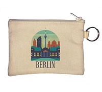Berlino Germania City Monuments Portachiavi Portamonete Beige