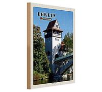 Berlino | Germania | Isola della gioventù | Targa in legno | 30 cm x 40 cm