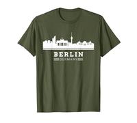 Berlino Germania Maglietta, Uomo, Oliva, L