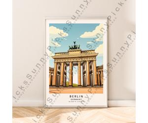 Berlino Germania Muro Poster Viaggi Stampa Illustrazione Art Décor Opera D'Arte