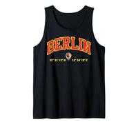 Berlino Mappa Puntatore Coordinate GPS Bandiera Germania Radici Tedesche Canotta