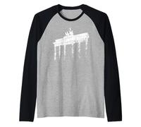 Berlino Porta di Brandeburgo Skyline Vintage Amo Berlin Maglia con Maniche Raglan