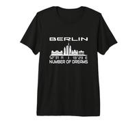 Berlino Skyline GPS Coordinate Germania Immagine Città Maglietta Premium