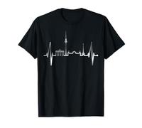 Berlino Skyline Heartbeat Fan Souvenir Amo Berlino Maglietta