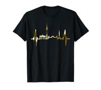 Berlino Skyline Heartbeat Fan Souvenir Amo Berlino Maglietta