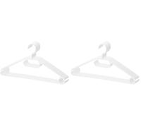 BERLONA Perchas | 10 Piezas | Percha De Plástico Antideslizante | Gancho Giratorio De 360° | Percha Ahorra-Espacio, Ligera Y Funcional | 41 cm x 21 cm | Para Pantalones, Vestidos, Camisas | Bianco