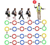 Berlune Confezione da 36 corde da passeggio per bambini in età prescolare per bambini, linea colorata e passanti di sicurezza, corda di transizione staccabile, per scuola dei bambini, asilo, forniture