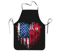 Bermuda America Hearts Bermudan Flag Donna Uomo Grembiule da Cucina Resistente Grembiule Lavabile in Lavatrice Grembiuli da Chef per Caffetteria Ristorante Giardinaggio