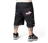 Bermuda Baggy Uomo Blueskin Wareko Nero Stone Wash Hip Hop Unisex bss101