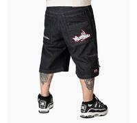 Bermuda Baggy Uomo Blueskin Wareko Nero Stone Wash Hip Hop Unisex bss101