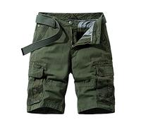 Bermuda cargo larghi da uomo leggeri e rilassati, stile giapponese, pantaloncini Capri elasticizzati in vita con tasche multiple, pantaloni corti in jeans, pantaloni da esterno con fibbia per cintura